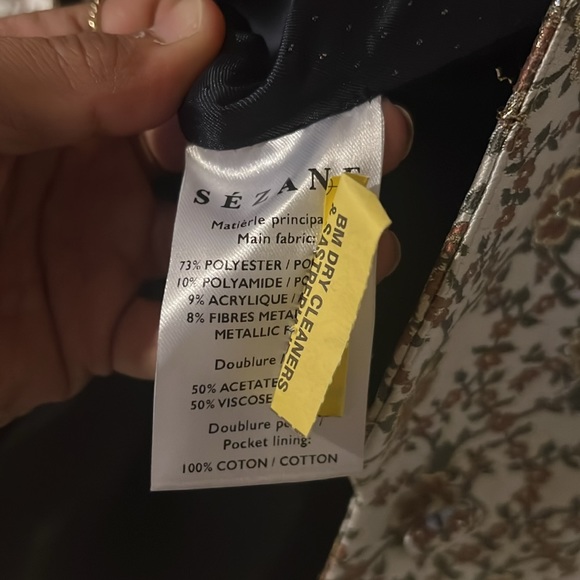 SEZANE brocade Gustav blazer in stunning gold lurex flower print - Picture 14 of 14